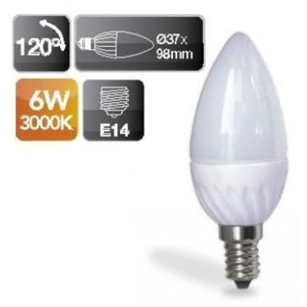 LED-lampa E14 lågform 6W 560Lm varmvit