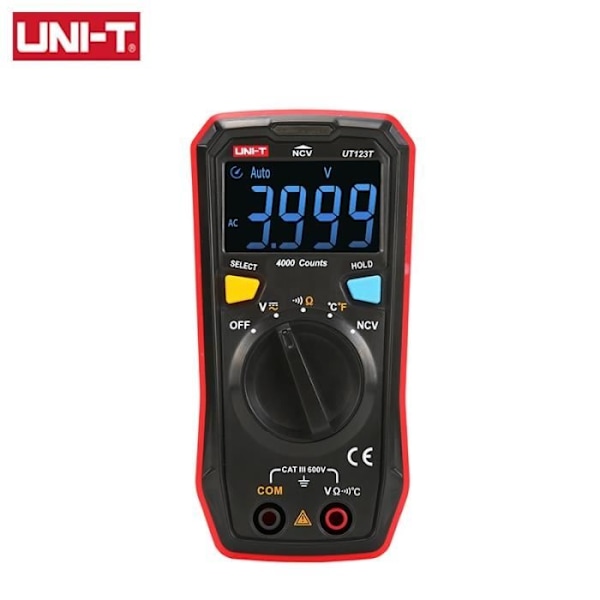 UT123T Mini Digital Multimeter Tester DC AC Auto Voltmeter Ohm Frekvens Kapacitans Instrument