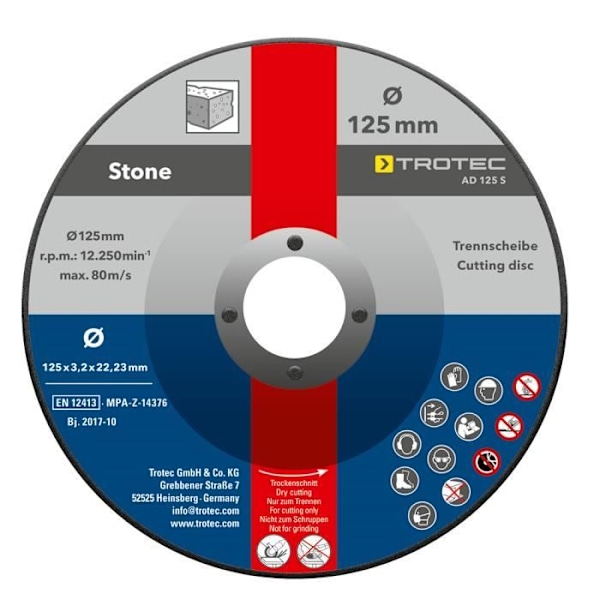 TROTEC stenskæreskiver AD 125 S (5 stk)