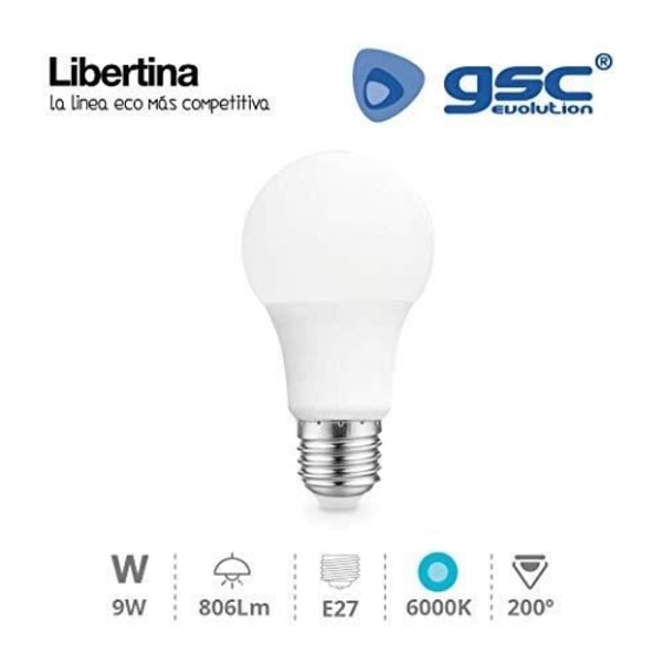Paket med 4 standard LED-lampor 9W E-27 230V 6000K 806Lm Libertina