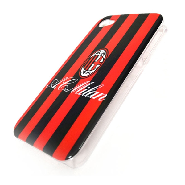 Milan Iphone 4/4S Skal Hård Stribet Sort/Rød