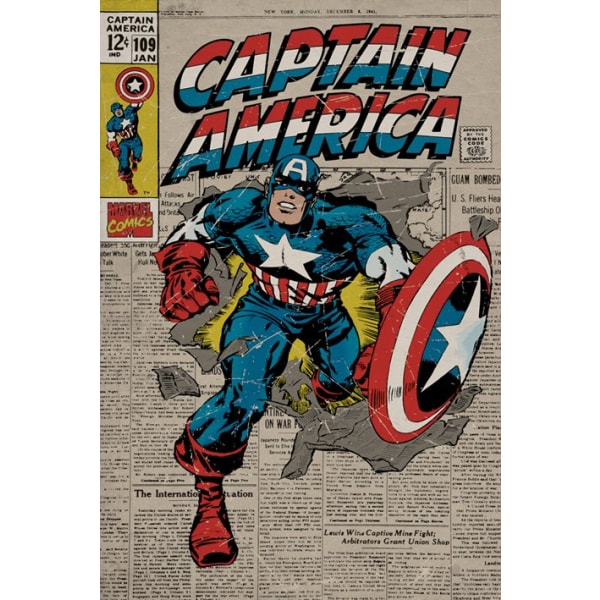 Captain America Affisch Retro A449