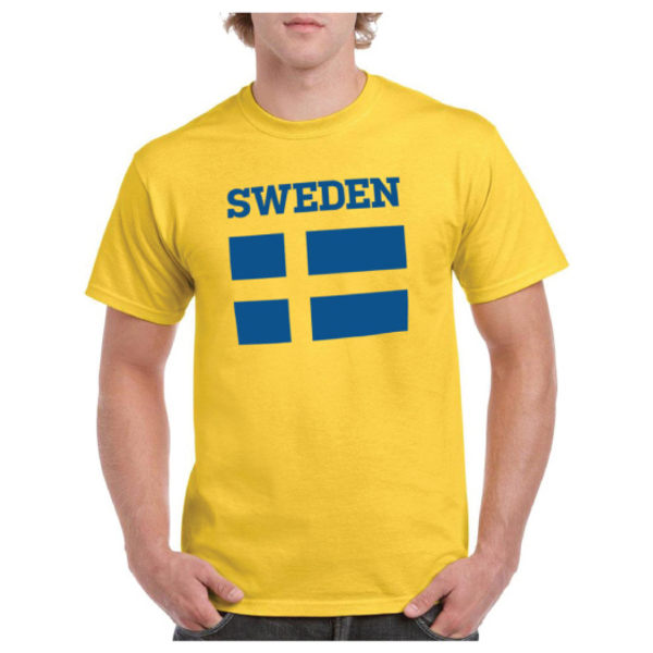 Sverige T-shirt Flag Gul S