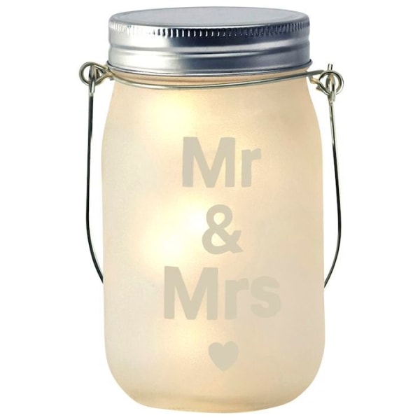 Lysestage LED Glasburk Mr & Mrs