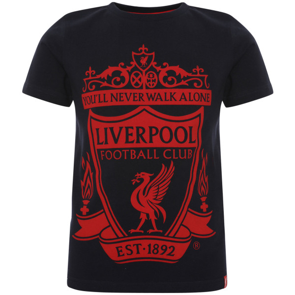 Liverpool T-shirt Junior Crest Navy 5-6