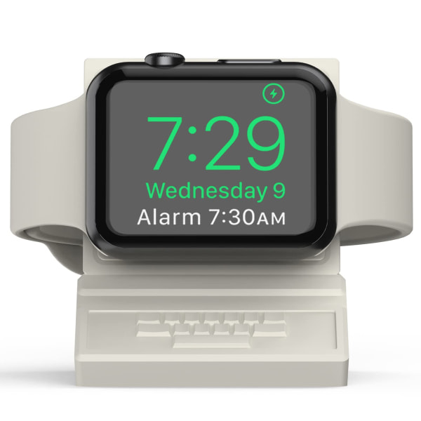 Oplader Stativ Kompatibel med Alle Apple Watch Ultra/8/SE2/7/6/SE/5/4/3/2/1 Opladningsdockningsstation Støtter Natbordtilstand, hvid