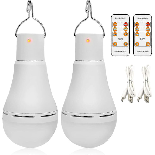 USB Ladattavat LED-valot, Afoskce Kannettava Camping-valo Kaukosäätimellä ja Ajastimella, 5 Valotilaa, Koukulla, 1500mAh Älylamput
