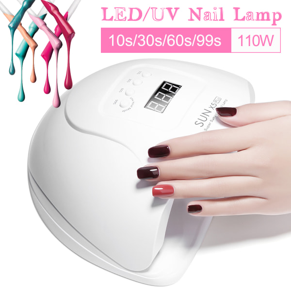 110W UV LED-lampa för nageltork 36 LED-pärlor manikyrgel nagellampa torklampa