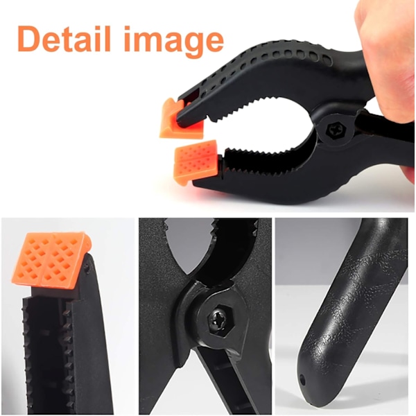 10 Stycken Stora Nylonfjäderklämmor, 15 cm och 10 cm Kraftiga Plastgreppsklämmor Set