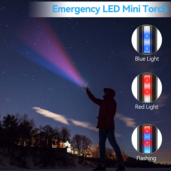 LED Ficklampa, USB Uppladdningsbar LED Ficklampa, Lättviktiga Nödficklampor 1200mAh, 4 Lägen Belysning Ficklampor