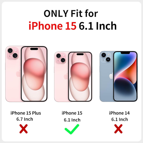 Genomskinligt skal för iPhone 15 6.1 tum, Sött transparent lockigt vågformad ram Estetisk design Mjukt TPU-stötfångarskal, för kvinnor flickor Slim Stötsäkert, Rosa