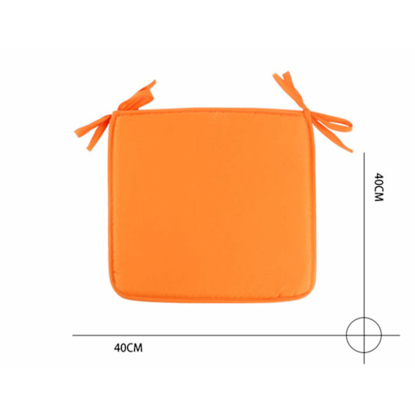 Set om 4 matstolar trädgård stol kudde säte dynor runda säte dynor stol matta skum kuddar slips på säte dynor, orange