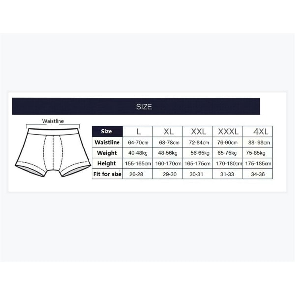 4 delar Herrunderkläder Boxershorts Tunna trosor (Färg: 01, Storlek: XXL(58 68KG)) 2XL