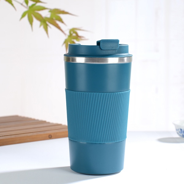 Resemugg Återanvändbar kaffemugg 510ml / 18oz isolerad vakuumisolerad flaska i rostfritt stål för varma och kalla drycker (blå)
