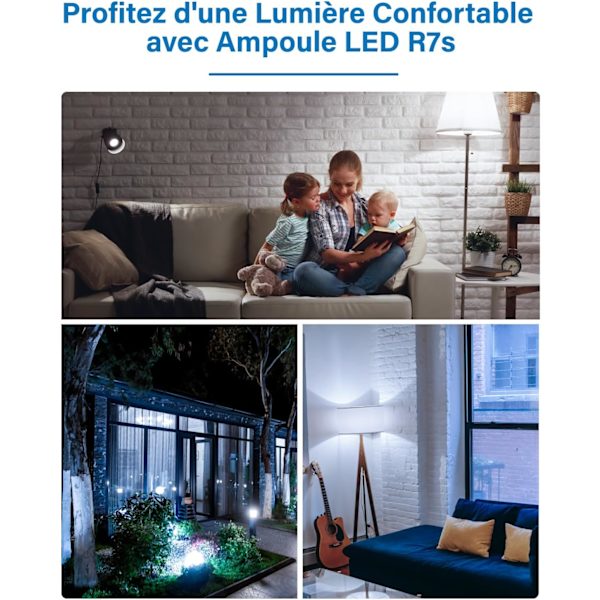 118mm R7S LED-lampa 10W Kallvit 6000K Linjär Spotlight Dubbelsidig 100W Halogenlampa Ersättning Perfekt för Sovrum, Badrum Ej Dimbar 2st