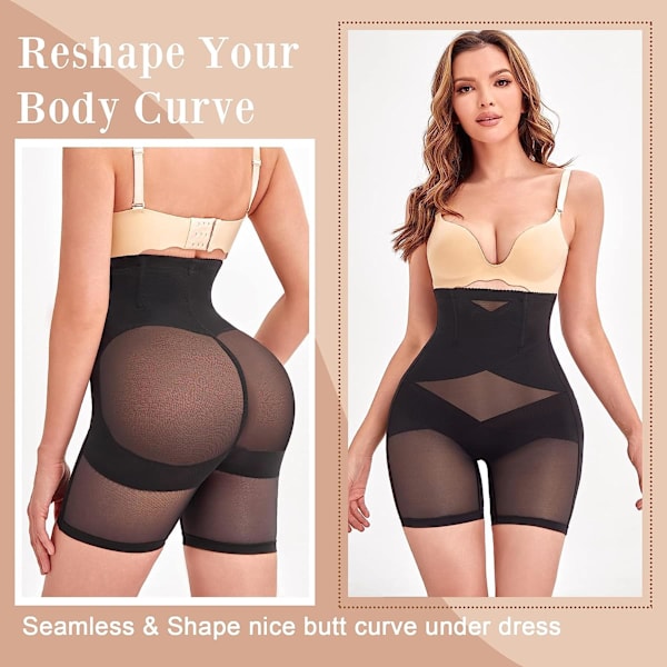 Shapewear til kvinder mavekontrol Knickers Højtaljet formende shorts kropsshaper undertøj Sømløs Butt Lifter bukser, M
