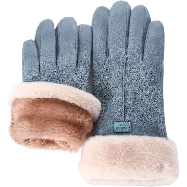 Vintervarme Handsker, Touchscreen-Suede med Tyk Foring, Dame Udendørs Handske (sort) balck