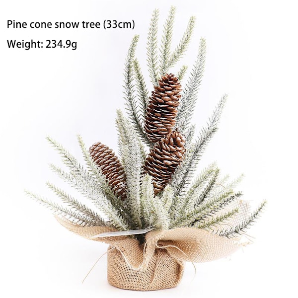 Julgransdekorationer i kruka, snötema, miniatyrjulgran