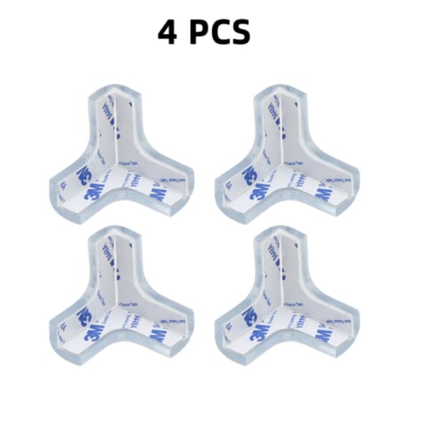 T-formad barnsäkerhetshörnskydd i mjukt silikon, transparent, bordskantskydd (4-pack)