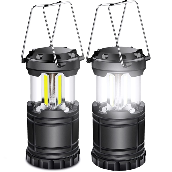 LED campinglykta, 350LM bärbar campinglampa med metallhandtag, för tältcamping vandring fiskegrotta etc, 2 stycken