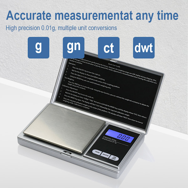 Digital vekt 0.01g - 200g lommevekt digital vekt