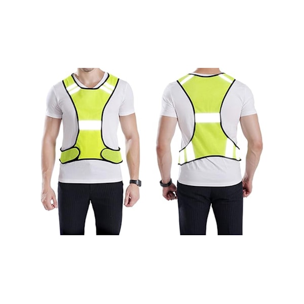 Refleksvest, Justerbart Refleksudstyr med Høj Synlighed til Løb, Cykling og Jogging