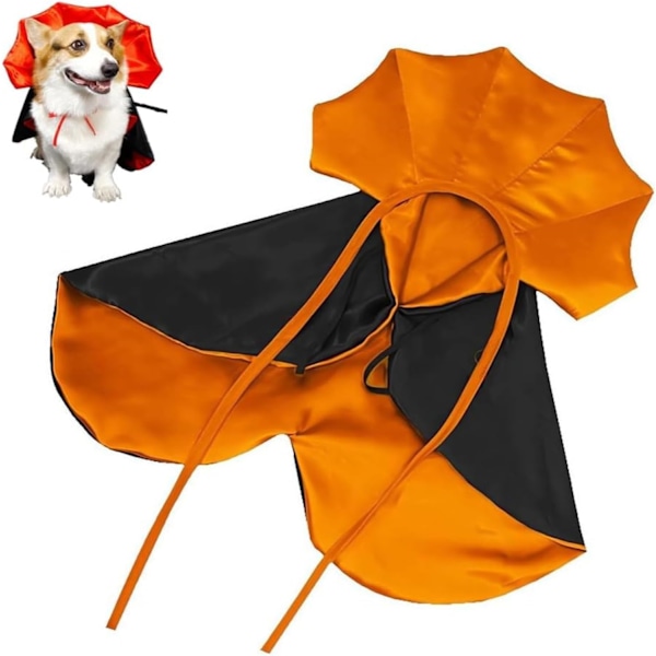 Hund Halloween Mantel Kostym Hund Djävul Kostym Hund Halloween Kostymer, Hund Häxa Kostym Halloween Katt Mantel Häxa Capes(Orange S) Orange,Black