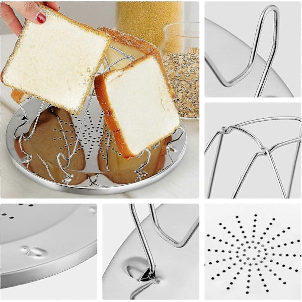 1 stk. Camping Toaster til Gasblus, 4 Skiver Foldbar Gasblus Toaster