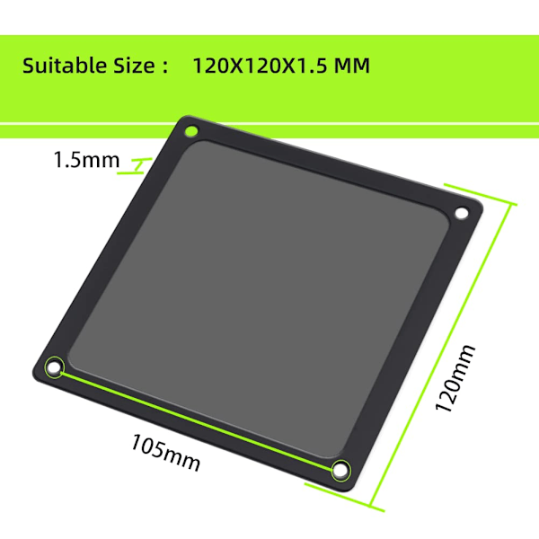 Pölysuodatin 120mm tietokoneen tuulettimelle/virtalähteelle/reitittimille NYLON 80 Mesh, magneettikehys PC-tuulettimen pölyverkko PC-jäähdyttimen suodatin (NYLON, 4 kpl, musta)