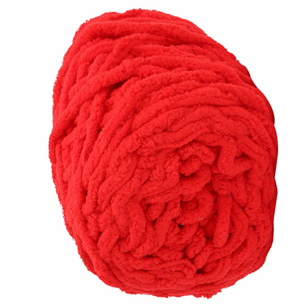 Tjock Häklygarn Mjuk Isremsa Häklygarn Chunky Vävd Filtgarn för Väva Filt Tofflor (Röd) red