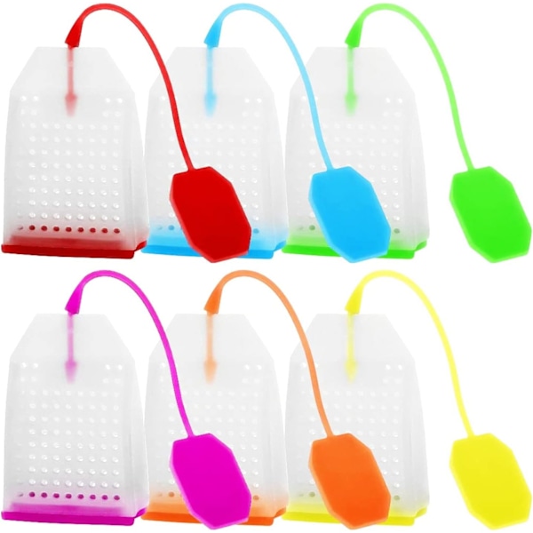 6-pack Silikon Te-infusers, Återanvändbara Säkra Löste-filter, Sex Färger (En Färg för Varje)