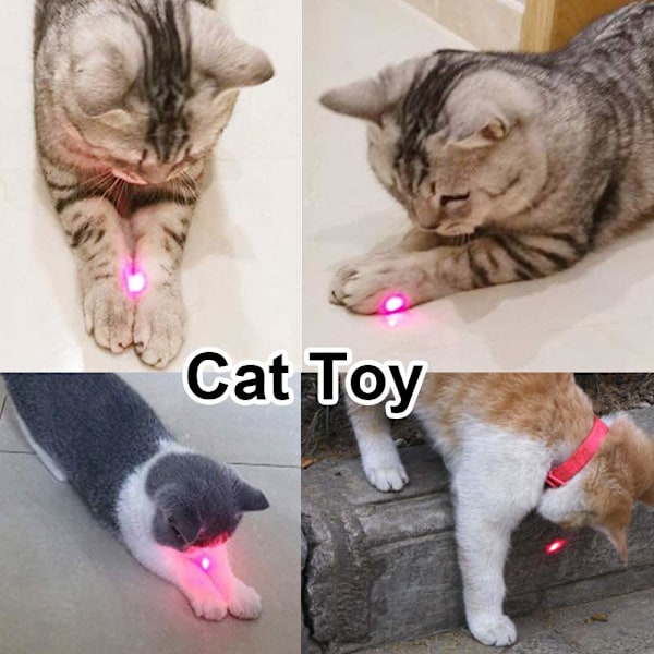 Katte Leker Katteleker LED-peker, Katte Tracker Tryllestav 2 i 1 USB Oppladbar Kattepennlys, Katte Interaktive Leker, Kattejagerleker, Kjæledyr Treningsverktøy