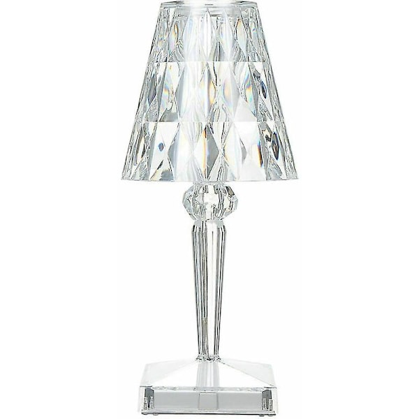 Diamond Crystal Bordlampe, USB Genopladelig Krystal Soveværelse Natlampe, Justerbar Temperatur/Lysstyrke