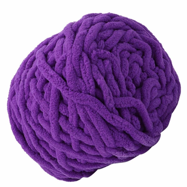 Tykt Hekle Garn Mykt Isstripe Hekle Garn Chunky Vevd Teppedesign Garn for Tepper Topplapper (Lilla) Purple