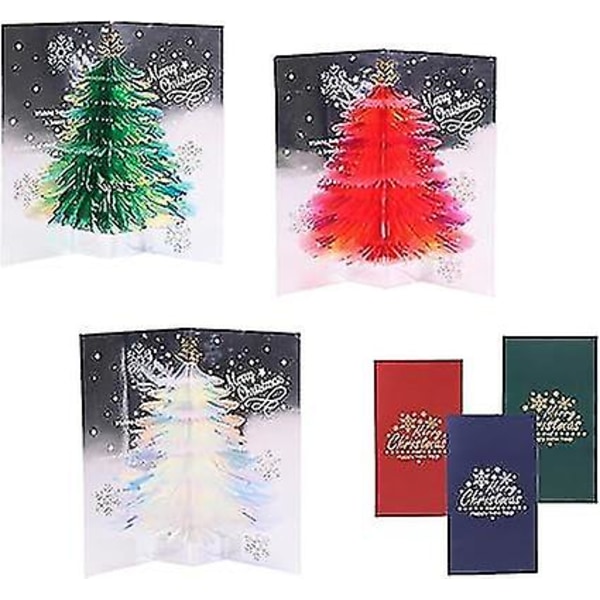 Christmas Card, 3d Pop Up Christmas Tree Greeting Cards, Merry Christmas Greeting Cards With Envelopes