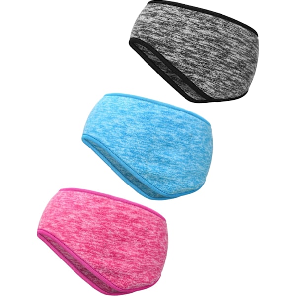 Pieces Ørevarmere Pannebånd Full Dekning Øreklokker Pannebånd Sportspannebånd for Utendørs Sport og Trening Hemp gray + lake green + rose red