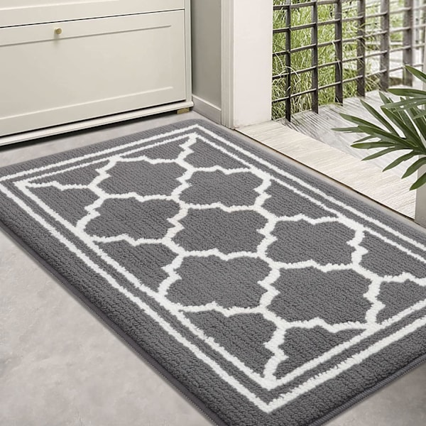 Resist Dirt and Absorbent Entrance Mat, Anti-Slip, Low Profile Inside Floor Mat Doormat  (71x47 inches, Grey)