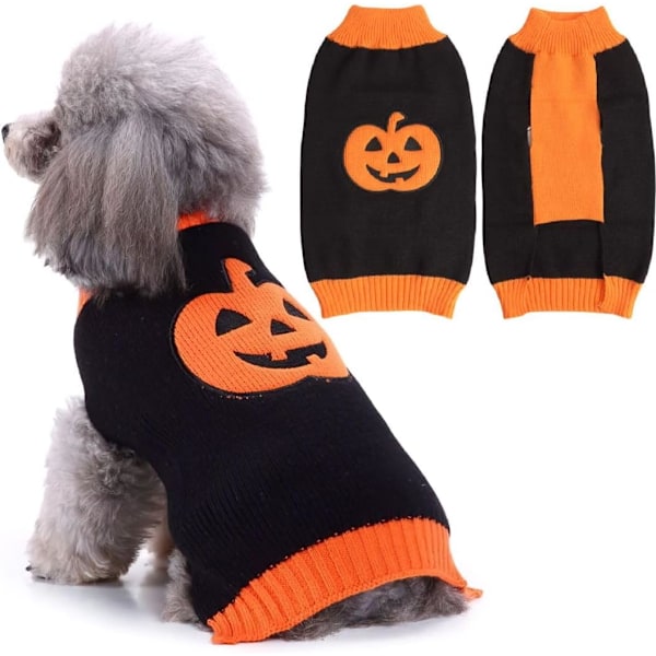 Dog Halloween Jumper Pet Dog Sweater Knitted Dog Pumpkin Costume Dog Halloween Costumes for Small Medium Large Dogs Black XS