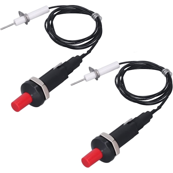 2pcs Piezo Ignitor 1 out 2 buttons with ignition needle wire 1 meter piezo ignitor for fireplace oven heater kitchen