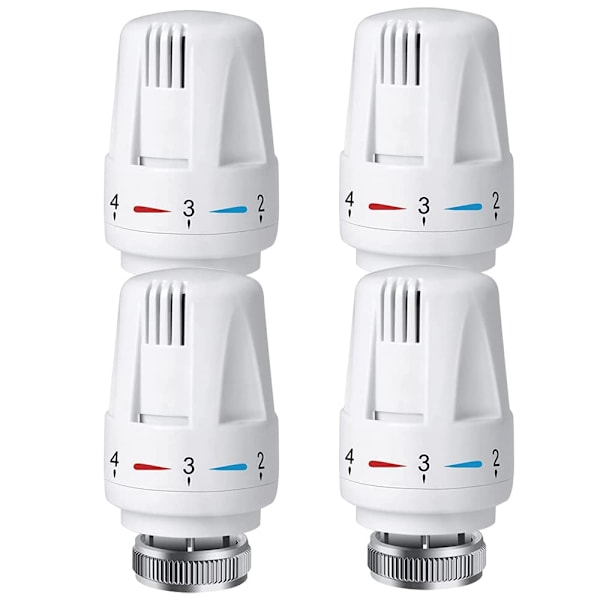 4 stk. Radiatortermostathoved, TRV M30 x 1,5 Radiatorventil Udskiftningshoved, til Varmesystem Temperaturkontrol til Hjemmekontor