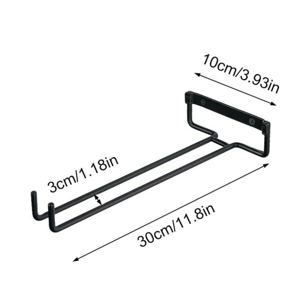 Set med 2 vinglas hållare metall glas hållare glas räls stjälpt glas hållare väggmontering