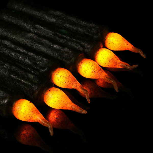 6X äkta vaxpelare avsmalnande ljus Primitiva droppljus Flamfria flimrande LED-ljus Doppade batteridrivna Halloween-bröllopsfest A