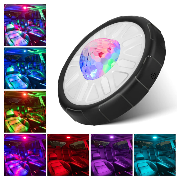 Led Car Interiör Trådlös, USB Led Car Interior Lighting RGB 12 färger Car Touch LED-lampa för Car Trunk Boat Caravan