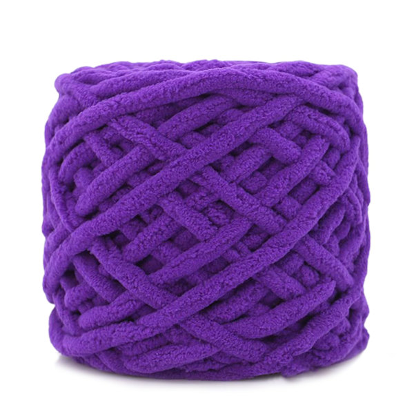 Tjock Häklygarn Mjuk Isremsa Häklygarn Chunky Vävd Filtgarn för Väva Filt Tofflor (Lila) Purple