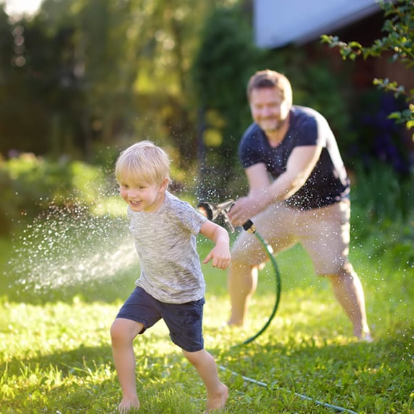 Hageslange Sprayer, 9 justerbare mønstre Slange Sprayer, Sklisikker design for vanning av planter, bilvask, dusjing, kjæledyr - Oppgradert versjon