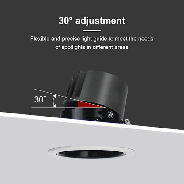 Forsænket LED Badeværelsesspotlight 6 Pak 7W 700LM = 70W Glødepære, IP44, Naturhvid 4000K, AC 220-240V, Udskæring 70-75mm (Hvid)