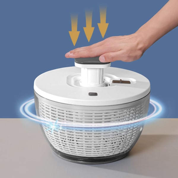 Salatcentrifuge, Manuel Salatspinner til Grøntsagsforberedelse, Enhånds-Pumpe Frugt Spinner Tørre
