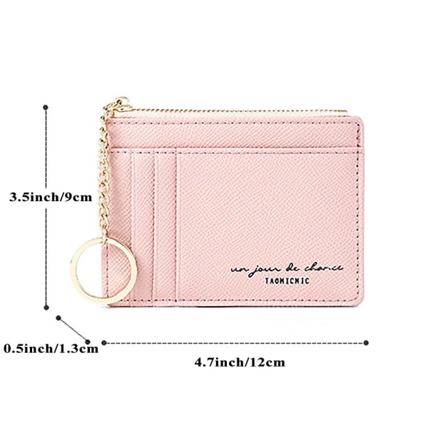 Slank lille tegnebog til kvinder, minimalistisk tegnebog, pung med kreditkortholder, RFID-blokerende lommebog, sød (pink)