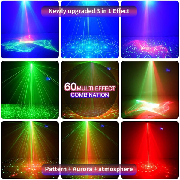 DJ disco party ljus, röstaktiverat disco strobe ljus sceneffekter för hem födelsedag bröllop party karaoke inomhus projektor.
