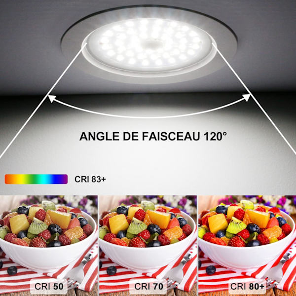 Forsænket LED Spotlight, Ekstra Flad 28mm Forsænket Spotlight, 9W 900lumen Svarer til 90W Glødepære, Neutralt Lys 4500K
